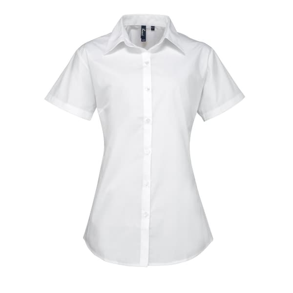 Premier Supreme Heavy Poplin kortærmet arbejdsskjorte med korte ærmer til kvinder/damer