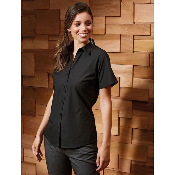 Premier Kvinnor/Damer Supreme Heavy Poplin kortärmad arbetsskjorta med kraftig poplin