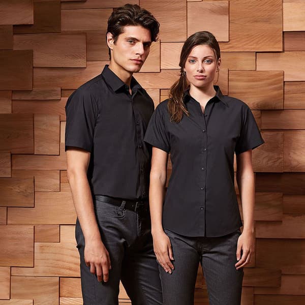 Premier Kvinnor/Damer Supreme Heavy Poplin kortärmad arbetsskjorta med kraftig poplin