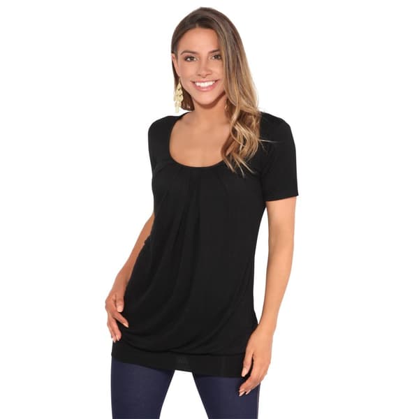 Krisp Womens/Ladies Plain Longline Jersey Top Black 10 UK