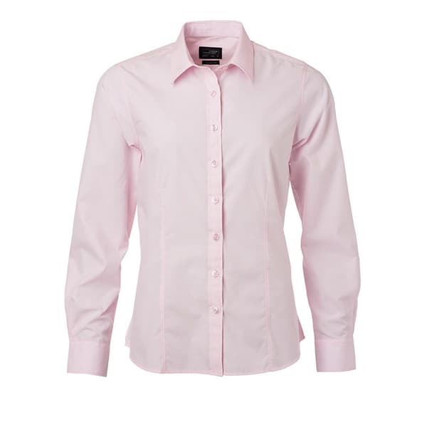 James and Nicholson Kvinnor/Damer långärmad poplinskjorta Light Pink S