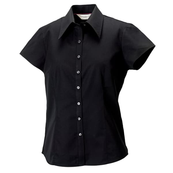 Russell Collection Womens/Ladies kort kort kepsärm Tencel® Fitted Shirt