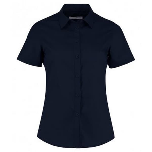 Kustom Kit Kortærmet kortærmet skræddersyet poplinskjorte til kvinder/damer Dark Navy 22
