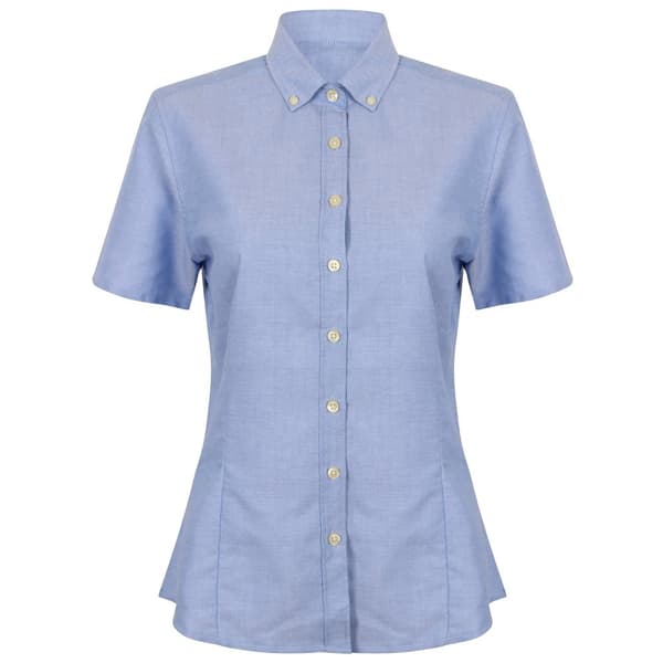 Henbury Modern kortärmad Oxford-skjorta för kvinnor/damer