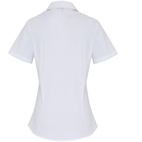 Premier Kvinder/damer Stretch Fit Poplin bluse med korte ærmer
