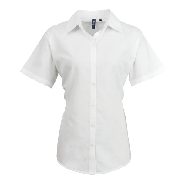 Premier Womens/Ladies Signature Oxford kortärmad arbetsskjorta med kort ärm
