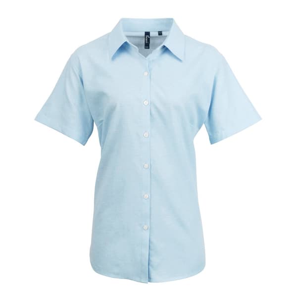 Premier Womens/Ladies Signature Oxford kortärmad arbetsskjorta med kort ärm