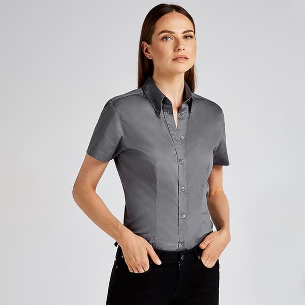 Kustom Kit Ladies Corporate Oxford Short Sleeve Shirt