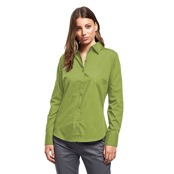 Premier Womens/Ladies Poplin Long-Sleeved Blouse