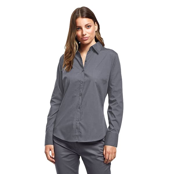 Premier Womens/Ladies Poplin Long-Sleeved Blouse