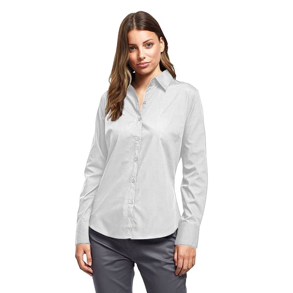 Premier Womens/Ladies Poplin Long-Sleeved Blouse