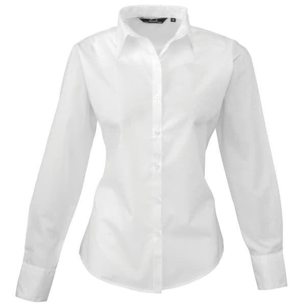 Premier Womens/Ladies Poplin Long-Sleeved Blouse