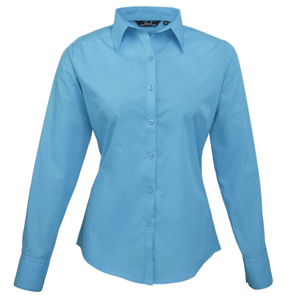 Premier Långärmad blus i poplin för damer/damer