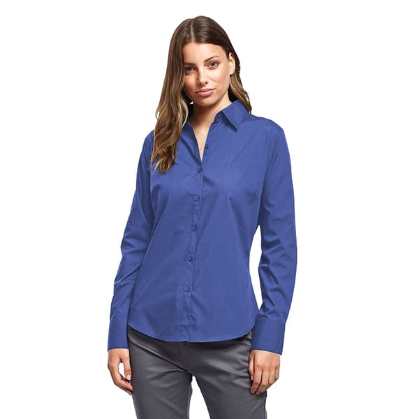 Premier Womens/Ladies Poplin Long-Sleeved Blouse