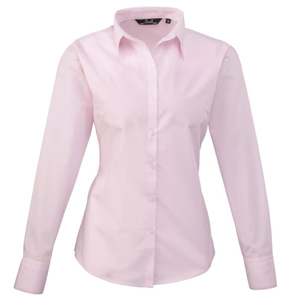 Premier Womens/Ladies Poplin Long-Sleeved Blouse