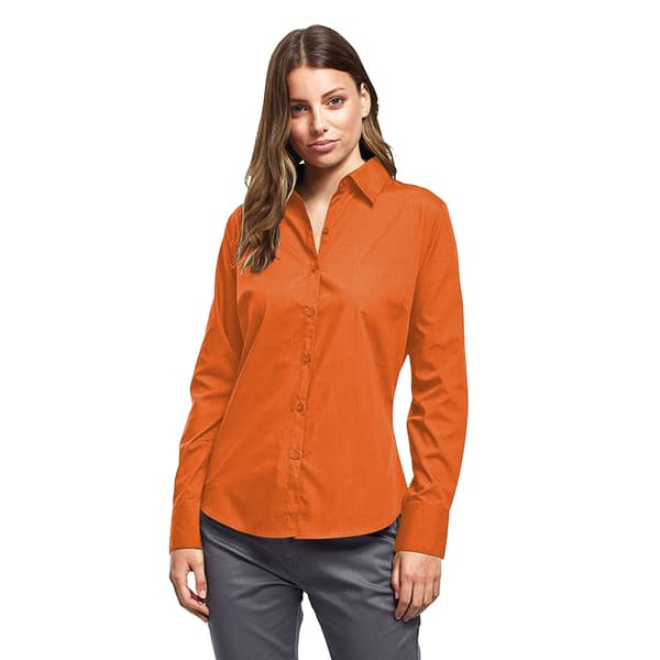 Premier Womens/Ladies Poplin Long-Sleeved Blouse