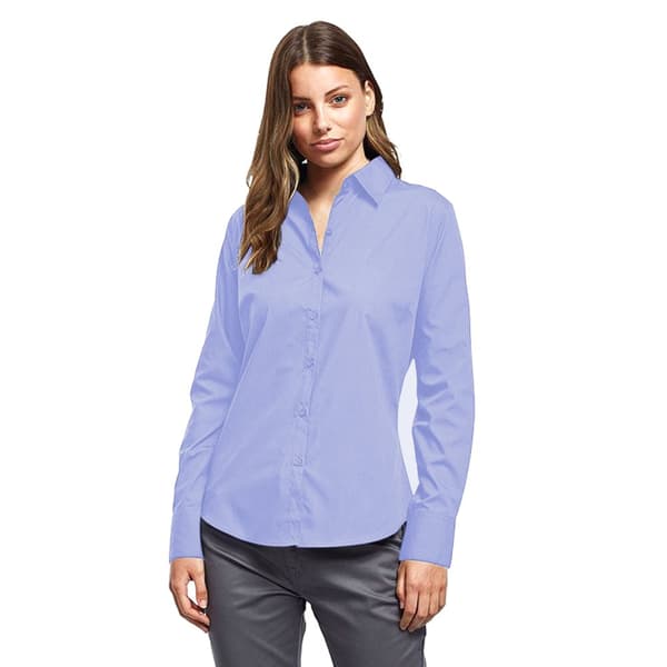 Premier Womens/Ladies Poplin Long-Sleeved Blouse