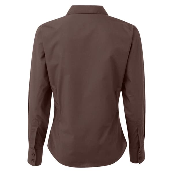 Premier Womens/Ladies Poplin Long-Sleeved Blouse