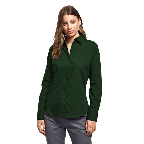 Premier Womens/Ladies Poplin Long-Sleeved Blouse