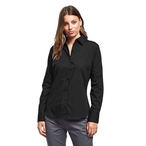 Premier Womens/Ladies Poplin Long-Sleeved Blouse