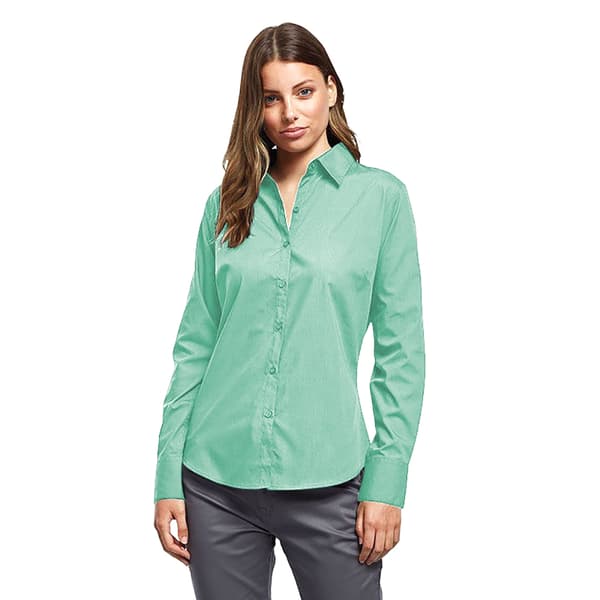 Premier Womens/Ladies Poplin Long-Sleeved Blouse