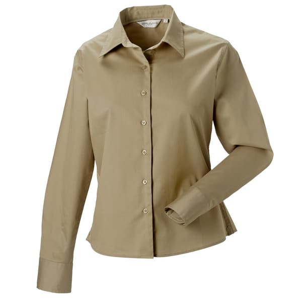 Russell Collection Womens/Ladies långärmad skjorta i klassisk twill med lång ärm