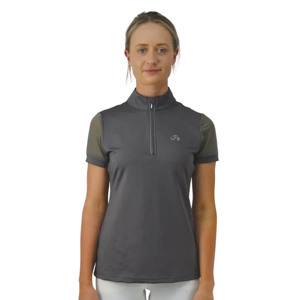 HyFASHION Womens/Ladies Maddie Mesh Sleeved Show Shirt för kvinnor och damer Grey XS