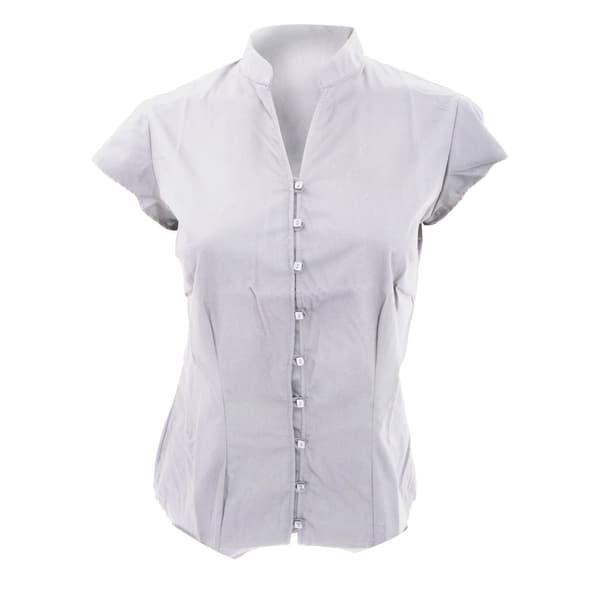 Kustom Kit Ladies Continental Blouse Mandarin Collar Cap Sleeve