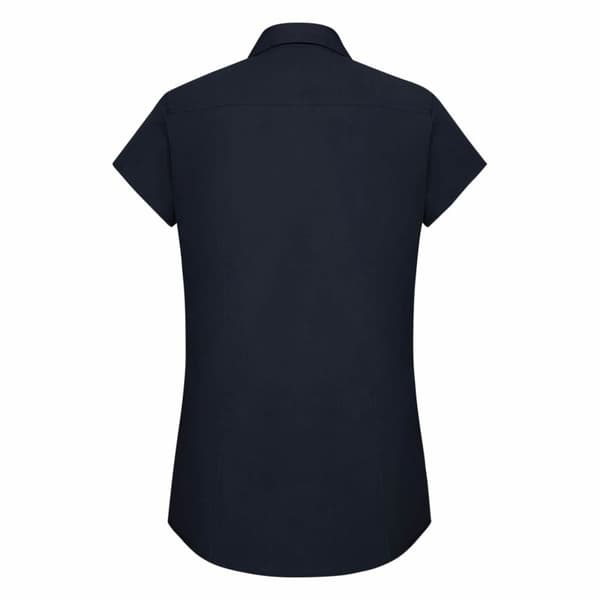 Russell Collection Ladies Cap Sleeve Polycotton Polycotton Easy Care Fitted Poplin Shirt