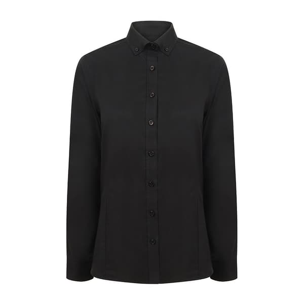 Henbury Modern långärmad Oxford-skjorta för kvinnor/damer