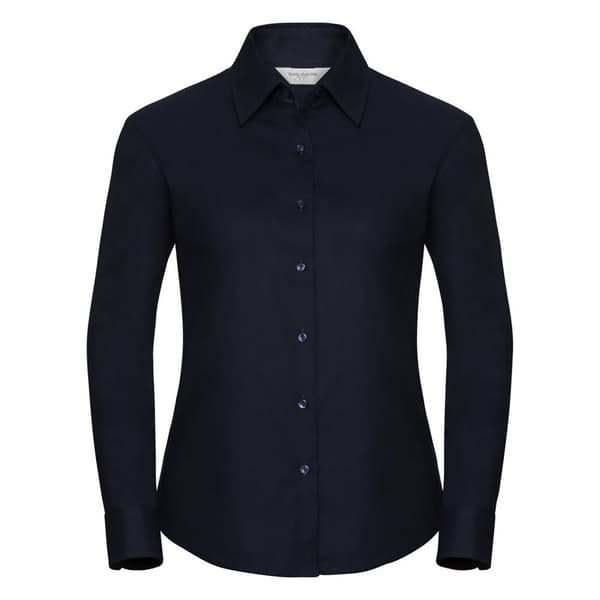 Russell Collection Ladies/Womens langærmet Oxford-skjorte med lang ærme og nem vedligeholdelse
