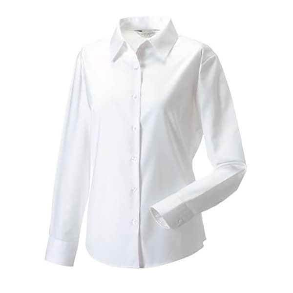Russell Collection Ladies/Womens långärmad Oxford-skjorta med lätt skötsel