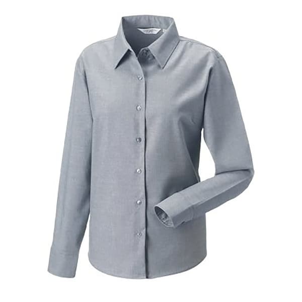 Russell Collection Ladies/Womens långärmad Oxford-skjorta med lätt skötsel