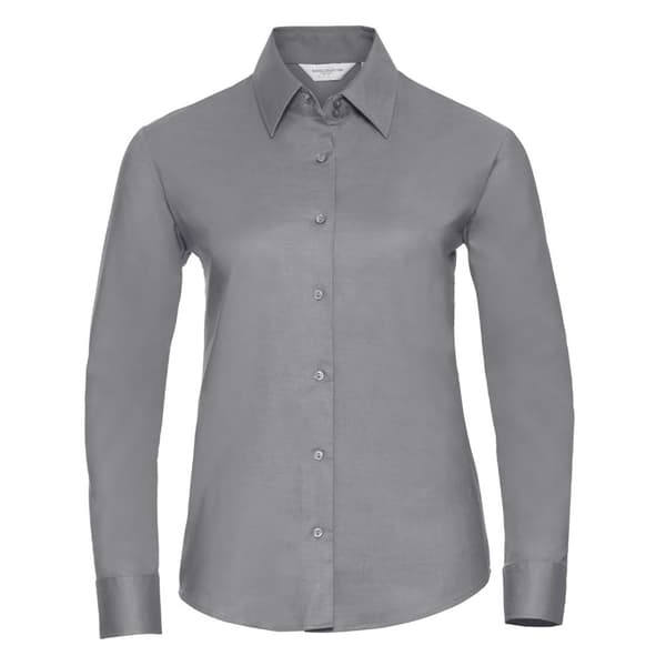 Russell Collection Ladies/Womens långärmad Oxford-skjorta med lätt skötsel