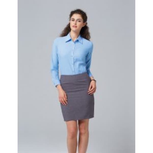 Russell Collection Ladies/Womens langærmet Oxford-skjorte med lang ærme og nem vedligeholdelse