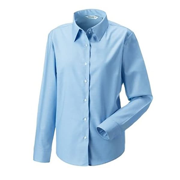 Russell Collection Ladies/Womens langærmet Oxford-skjorte med lang ærme og nem vedligeholdelse