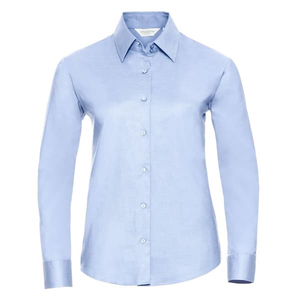 Russell Collection Ladies/Womens langærmet Oxford-skjorte med lang ærme og nem vedligeholdelse