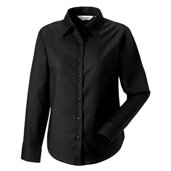Russell Collection Ladies/Womens långärmad Oxford-skjorta med lätt skötsel