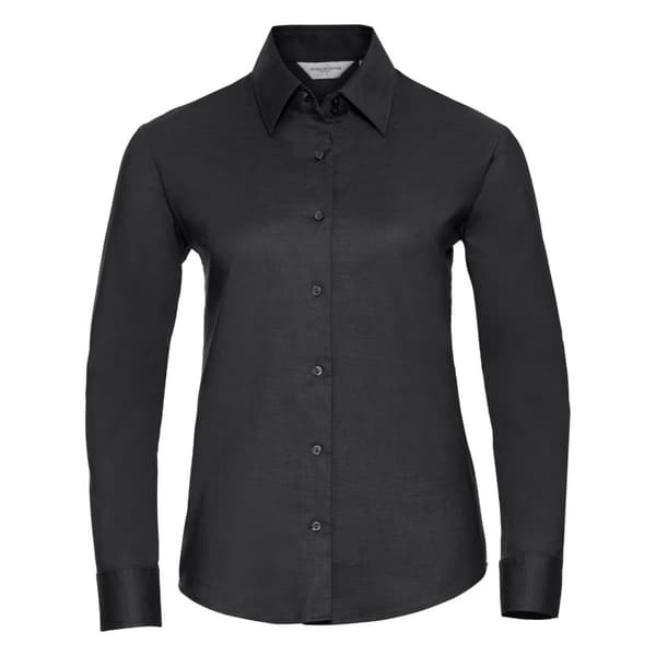 Russell Collection Ladies/Womens långärmad Oxford-skjorta med lätt skötsel