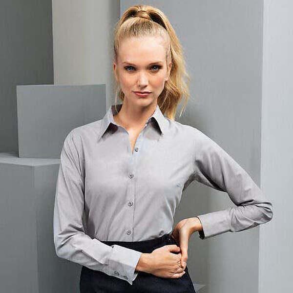 Premier Womens/Ladies Signature Oxford Long Sleeve Work Shirt