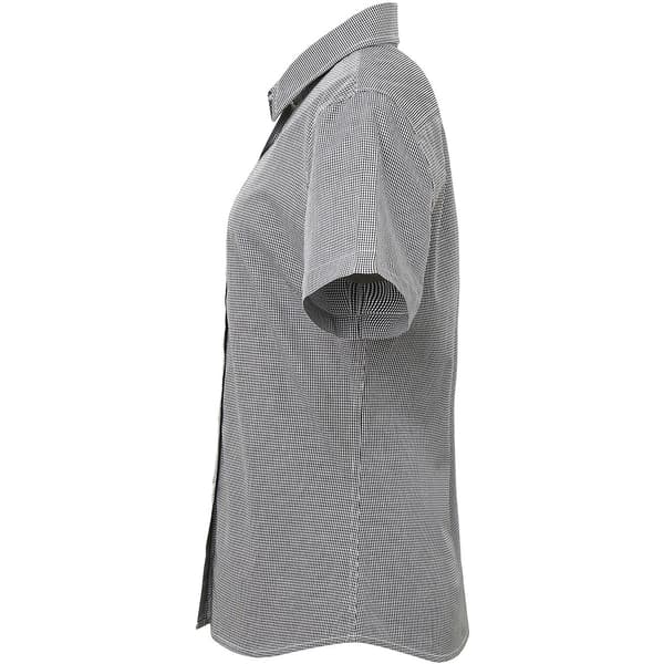 Premier Womens/Ladies Microcheck Short Sleeve Cotton Shirt