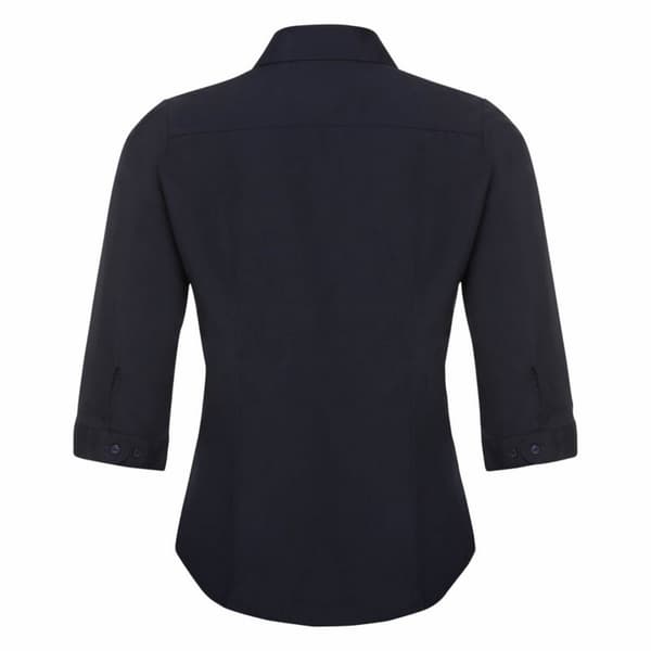 Russell Collection Ladies 3/4 Sleeve Poly-Cotton Easy Care Fitted Poplin Shirt