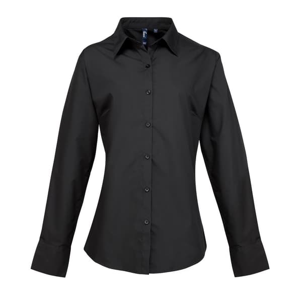Premier Kvinnor/Damer Supreme Heavy Poplin långärmad arbetsskjorta med lång ärm