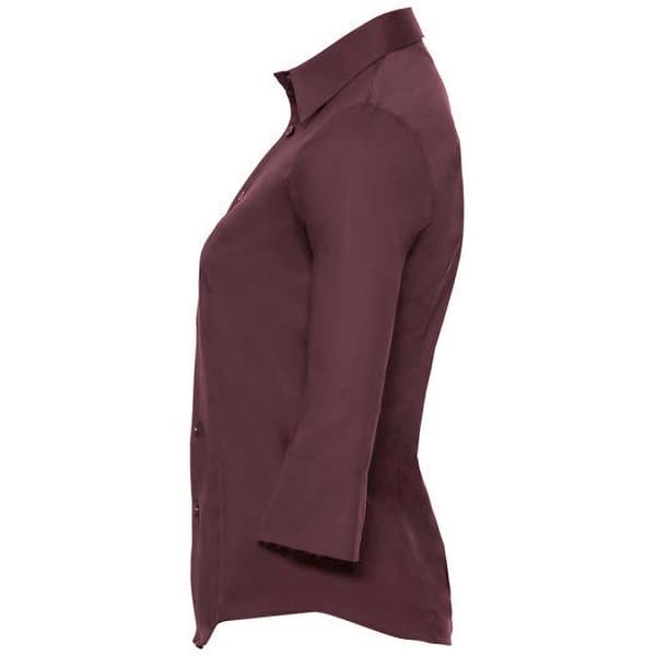 Russell Collection Ladies/Womens 3/4-ärmad skjorta med lätt skötsel som är lätt att sköta