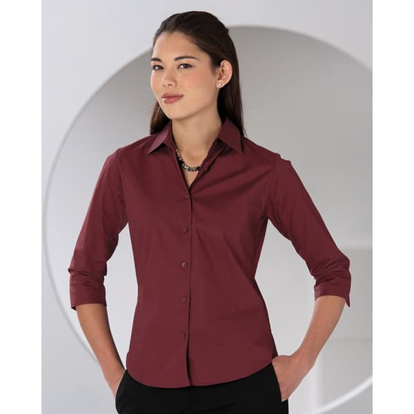Russell Collection Ladies/Womens 3/4-ärmad skjorta med lätt skötsel som är lätt att sköta