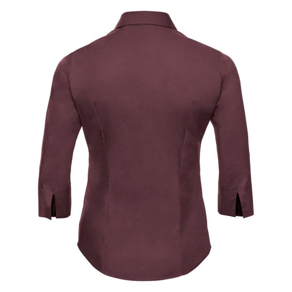 Russell Collection Ladies/Womens 3/4-ärmad skjorta med lätt skötsel som är lätt att sköta