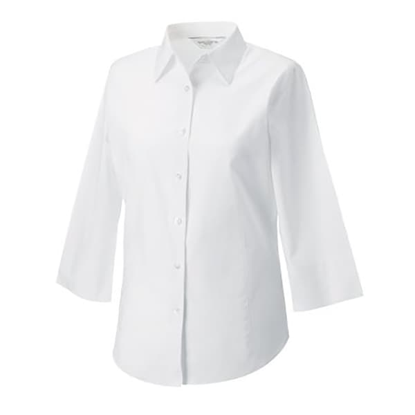 Russell Collection Ladies/Womens 3/4-ärmad skjorta med lätt skötsel som är lätt att sköta