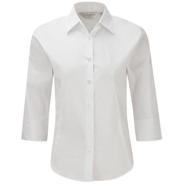 Russell Collection Ladies/Womens 3/4-ärmad skjorta med lätt skötsel som är lätt att sköta