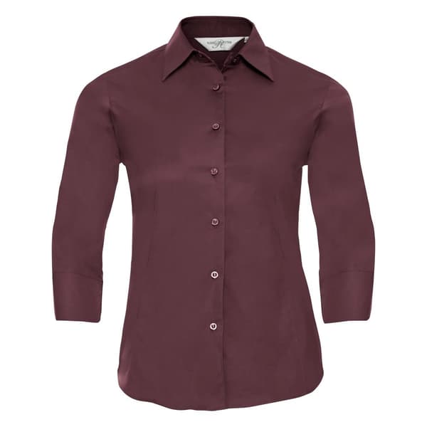 Russell Collection Ladies/Womens 3/4-ärmad skjorta med lätt skötsel som är lätt att sköta