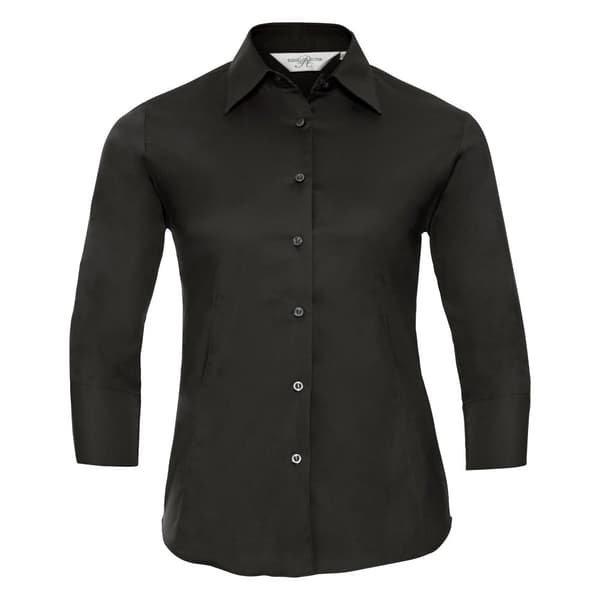 Russell Collection Ladies/Womens 3/4-ärmad skjorta med lätt skötsel som är lätt att sköta